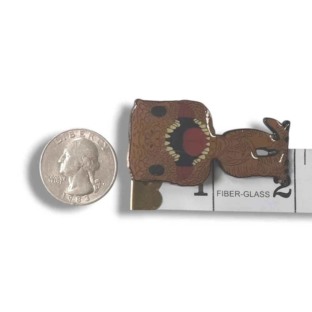 Funko Enamel Pin T Rex Jurassic Park Dinosaur Collectible Pop Style Brown OS - Picture 5 of 5